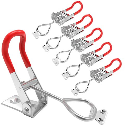 6Set Adjustable Toggle Clamp (GH-4001),220lbs Holding Capacity for Suitable for Toolbox, Door, Box, Trunk, Tractor Cover, Smoke Cover, Woodworking Fixture and Quick Release Pull Lock.
