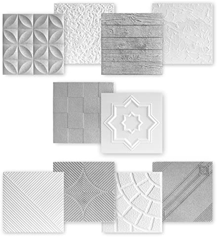 MARBET DESIGN 3D Wandpaneele Styropor Paneele weiß 50x50cm Wandverkleidung Wärmedämmung (5m² ED-8) Wand und Deckenpaneele Verkleidungen modern