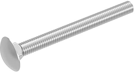 SECCARO Schlossschraube M6 x 65 mm, Edelstahl V2A VA A2, DIN 603 / ISO 8677, Flachrundkopf mit Vierkantansatz, Vollgewinde, 20 Stück