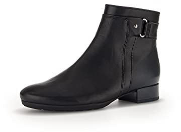 Gabor Damen Ankle Boots, Frauen Stiefeletten,Komfortable Mehrweite (H),knöchelhoch,reißverschluss,Stiefel,schwarz (Micro),40.5 EU / 7 UK