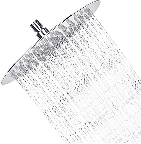 Rain Showerhead, 8 Inch Round Shower Head, Made from 304 Stainless Steel, for Ceilings or Wall Bracket