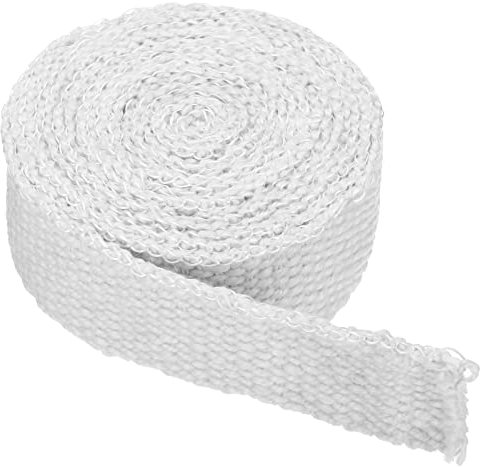 PATIKIL 2x1/8x157 Leña Estufa Junta, Cerámica Fibra Plana Alta-Temperatura Resistente Sello Cuerda para Estufas Chimenea Puerta, Blanco