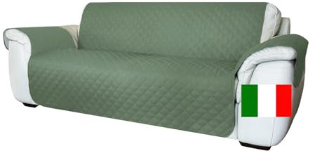 Moonange - Copridivano 3 Posti - Copridivano con Braccioli - Seduta 165 cm - Impermeabile - Reversibile - Antiscivolo - Antimacchia - Antigraffio - Antipelo - Copridivano moderno - Verde