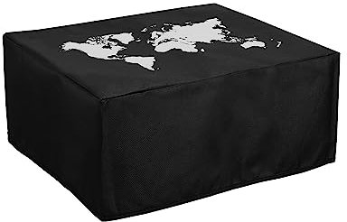 kwmobile Cover kompatibel mit Epson EcoTank ET-2850 / EcoTank ET-2856 - Tasche Hülle Drucker - Staubschutzhülle Schutzhaube Schutzhülle - Weiß Schwarz Travel Umriss