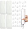 4 Stück Selbstklebender Stanzfreier Sockelhalter, Wandhalterung Steckdose Fixierer mit 16 Kabel-Organizer-Clips, Steckdosenfixierer, Selbstklebende Power Board-Halter für WiFi Router, Steckdose Weiss