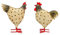 ETC Deko-Huhn Garten-Huhn Garten-Deko Metall bemalt Preis für 2 Stück Hahn und Huhn