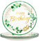 TOPWAYS Sauge Vert Eucalyptus Anniversaire Assiette Jetable, 9inch 23cm Assiette Carton Plateau Vaisselle Jetable pour Fête Anniversaire Fille Garçon Fille Femmes Party Decoration (Assiettes 20pcs)