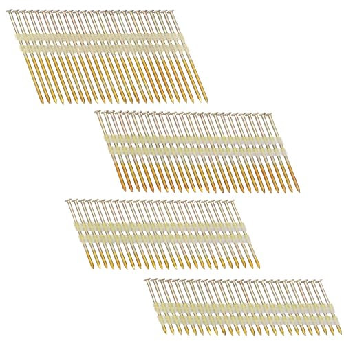 HW HAMWOO Framing Nails,21°Round Head Nail Pack,1000-Pack (2- 250Pcs,2-1/2- 250Pcs,3- 250Pcs, 3-1/2- 250Pcs), Galvanized,Ring Shank