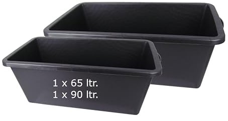 2 Stück Mörtelwanne 65L+90L Profi-Line | Mörtelkasten 65+90 Liter | aus robustem flexiblen Kunststoff | Made in Germany