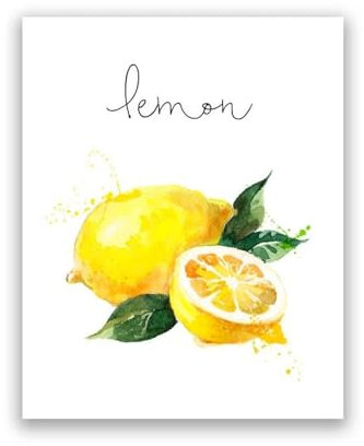 Aquarell-Zitronen-Gemälde, Leinwand-Poster, Küche, Wand-Kunst-Dekor, Obst, Gemüse, Essen, Kunstdrucke, Wandbild, Restaurant-Dekoration 40X50Cm Kein Rahmen