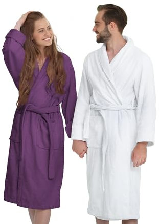 Banzaii Peignoir Éponge 100% Coton avec Capuche - Peignoir pour Homme et Femme - XL Aubergine