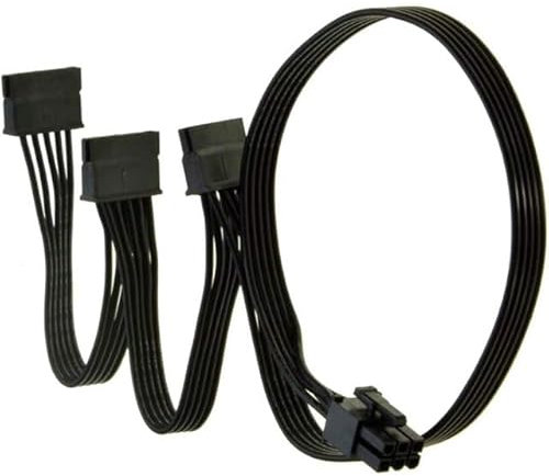 lilila-ree 6 Pin to 3X 15 Pin SATA Hard Drive Power Adapter Cable for Some Types of Thermaltake Modular PSUs 20-in(50cm), Black