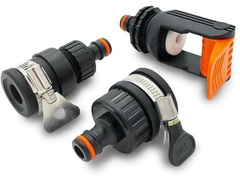 MaJoCompTec® ALLCONNECT universal Wasserhahn Anschluss Set | Verstellbarer Wasser Hahnanschluss für Aussenhahn ohne Gewinde | Wohnmobil Caravan Boot Adapter Set (Wasserdieb-Set)