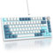 Mosptnspg 75% TKL Wired Mechanical Keyboard,RGB Backlit Gasket Mount 82 Key Hot Swappable Custom Linear Red Switch Gaming Keyboard with Volume Knob & PBT Keycaps (82 Shoko)