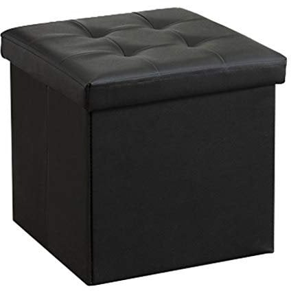 Praktischer Fußhocker, Würfelbox, gepolsterte Fußstütze, hochelastische Schwammfüllung, platzsparender Einzelhockersitz, max. 120 kg (38 x 38 x 38 cm), Upho