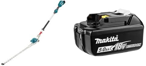 Makita DUN500WZ 18V Li-ion LXT Brushless Pole Hedge Trimmer - Batteries and Charger Not Included & Genuine 197280-8 BL1850B 18V 5.0 Ah Li-ion Battery