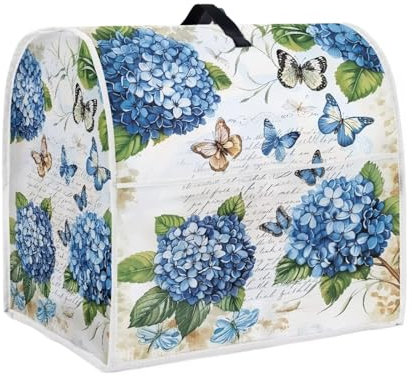HUISEFOR Butterfly Stand Mixer Cover 6-8 Quart Hydrangea Floral Kitchen Appliance Dust Cover Universal for Air Fryers, Coffee Makers Pressure Cooker Mixer Parts & Accessories