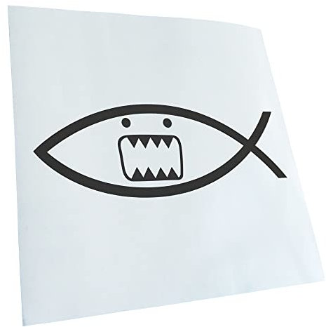 Kiwistar - Autoaufkleber - matt Dunkelgrau - 60x26cm Domo Fisch - Heckscheibe Auto Aufkleber wetterfest für Kfz LKW Mofa Truck - Sticker außen selbstklebend Tuning Zubehör für Fenster Fahrzeug Scheibe