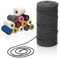 Makramee-Garn aus 100% Baumwolle, 3-4 mm Stärke, in tollen Farben (Grau, 3mm (100m))