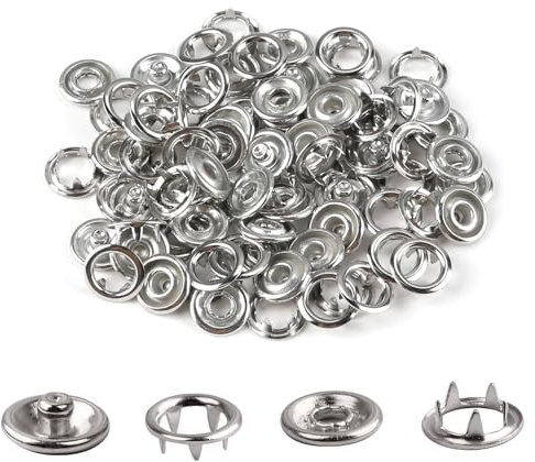 20 Stück Nähfrei Jersey Ring Druckknöpfe 10mm, Druckknöpfe Klein, Nachfüllpack ohne Nähen, Hochwertige Silbern Jersey-Ring Druckknöpfe für dünne und dehnbare Stoffe, für Baby und Kinderbekleidung