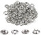 20 Stück Nähfrei Jersey Ring Druckknöpfe 10mm, Druckknöpfe Klein, Nachfüllpack ohne Nähen, Hochwertige Silbern Jersey-Ring Druckknöpfe für dünne und dehnbare Stoffe, für Baby und Kinderbekleidung