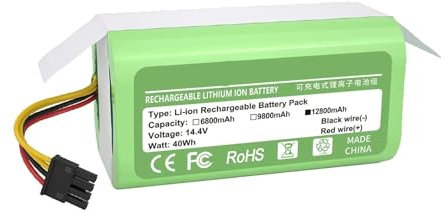 Zhyepou Batería de Repuesto for aspiradora inalámbrica. Compatible con Cecotec Conga 1290 1390 1490 1590. Batería de Repuesto for aspiradora Robot(12800mAh)
