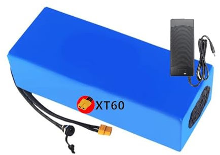 E-Bike Akku 36V 50Ah Elektrofahrra Lithium Batterie 36V 50AH wasserdichter PVC-Akku eingebauter BMS mit 42v 2A Ladegerät für 300W-1000W Motoren XT60 Plug,36V 50Ah