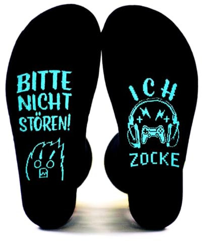 Lustige Gaming Socken Gamer Geschenk Mit Spruch Bitte Nicht Stören Ich bin am Spielen Neuheit Zocke Zocken Socken Geschenke Für Zocker Männer Herren Jungs Teenager Spieler Geburtstag Weihnachts
