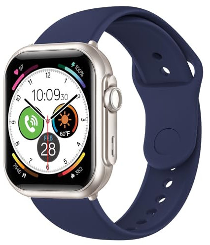 BANLVS Smartwatch Herren Damen mit 1000mAh Akku, 100 Tage Ultralange Standby, 1,83’’ Fitness Tracker mit Telefonfunktion Herzfrequenz Schalf SpO2, 120+ Sportmodi 5ATM Schrittzähler Android iOS