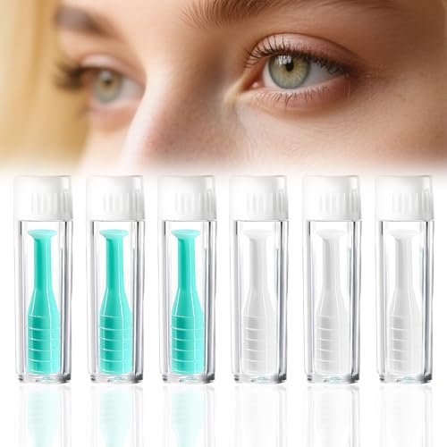 6 Piècesventouse Lentille,Ventouse Lentille Rigide,Ventouse Lentille Souple,Applicateur Lentille De Contact, Applicateur Doux Pour Lentilles,Dissolvant Silicone Pour Contact(Vert, Blanc)