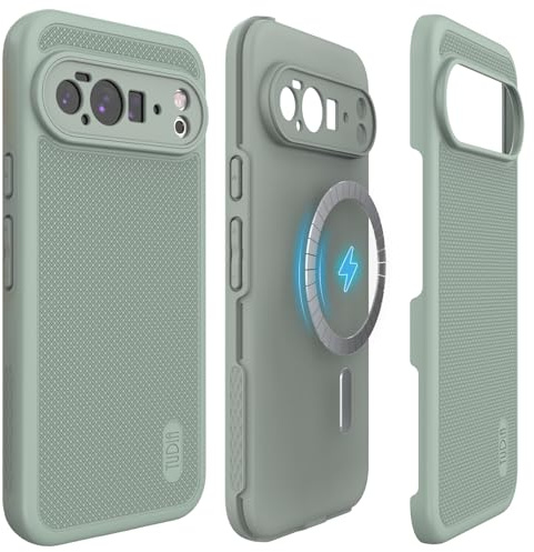 TUDIA MergeGrip [Military Grade] Designed for Google Pixel 10 Pro XL Case (2025), [Pixelsnap and Magsafe Compatible] Drop Tested Dual-Layer Shockproof Non-Slip Heavy Duty Protective (Green Lily)
