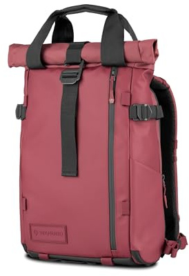 WANDRD All New PRVKE V4 Weatherproof Travel & Camera Backpack – Everyday Carry Bag, Quick Access & Expansion, Rhone Burgundy, 15L, Photography Bundle