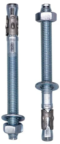SKIR'CO (4 Stück) Verzinkte Keilanker M14 x 160 mm, Metalldübel, Ankerbolzen, Mauerwerk und Beton Spreizbolzen