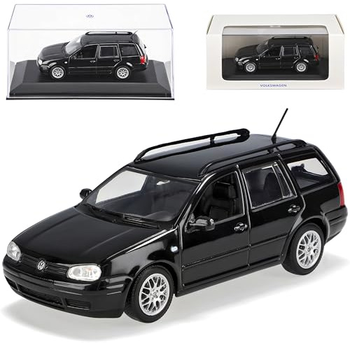 alles-meine.de GmbH Volkwagen Golf IV Variant Kombi Schwarz 1997-2004 1/43 Minichamps Modell Auto mit individiuellem Wunschkennzeichen