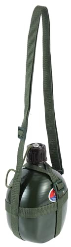Hohopeti Borraccia Militare in Alluminio 1L Antigoccia per Campeggio e Escursionismo Portatile Rivestimento in Nylon per Uso Esterno e Addestramento