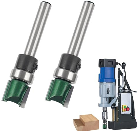 2PCS Pattern Flush Trim Router Bits 1/4 Shank, 15/32 Cutting Length | 1/2 Cutting Dia with Top Bearings Template Router Cutter, Woodworking Milling Tools for Wood Particleboard, Edge Trimming