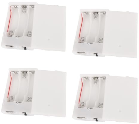 4pcs USB Battery Pack for 5V LED Neon Signs, Portable 3 AA Battery Case Storage Box Holder Operated Power Bank Supply Plug Outlet Converter for LED Lights Fairy String Indoor Outdoor Decor (White)