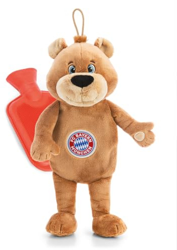 NICI Wärmflasche FC BAYERN MÜNCHEN Berni 300ml 35cm - braun - 63178, Wärmeflasche