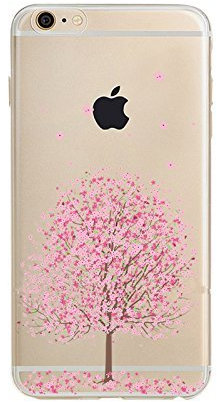 HQ-CLOUD® Coque Étui Transparent en TPU Silicone pour Apple Iphone 5 / 5S / 5G / SE en Rose Transparent Motif Cerisier