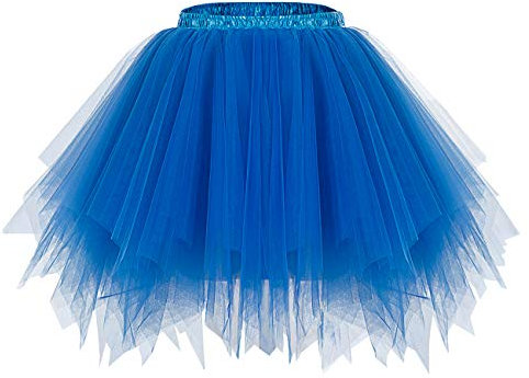 Bridesmay Jupe Jupon Ballet Tutu Underskirt en Tulle Style Vintage Années 50 Rockabilly Carnaval festivités Couleurs Variées Royal Blue-L
