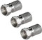 3 Stück F-Stecker für SAT-Kabel Bis Ø 8,2mm - CU-Vernickelt, breite Mutter