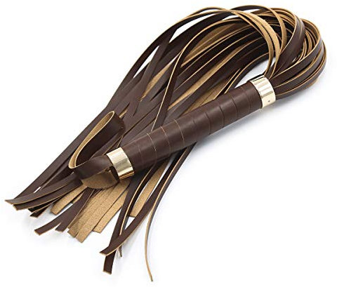 FIZZENN Sex-Spielzeug Soft-Premium-Leder Peitsche Fetisch Floggers mit Griff für Cosplay Kit,Braun