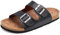 ONCAI Men's Slides Sandals Beach Lightweight Flat Cork Sandals and Casual Sliders with Two Adjustable Straps Black Size 10