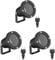 ledscom.de 3 Stück Gartenstrahler DUK für außen, IP65, Stecker, schwarz, 1x GU10 max. 15W