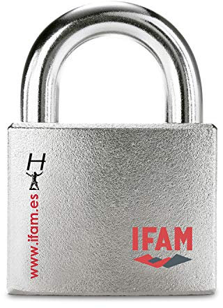 IFAM Candado Acero Carbonitrurado, Serie Hércules Modelo B, Robustez y Resistencia Extra, Incluye 3 Llaves, Anti Cizalla y Anti Palanca, Gran Diversidad de Usos