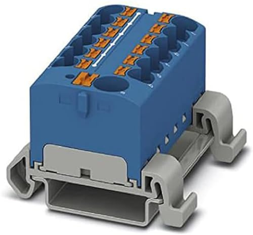 Phoenix Contact CONTACT PTFIX 10/12X4-NS35A BU Verteilerblock, 800 V, 32 A, Anzahl der Anschlüsse 13, Querschnitt 0,2 mm² - 6 mm², AWG 24 - 10, Breite 46,3 mm, Blau, 1 Stück