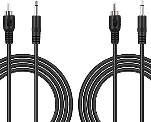 Bolvek - Confezione da 2 connettori RCA maschio a 3,5 mm monofonico mono maschio connettore jack jack jack per pre-amp subwoofer, altoparlanti Soundbar