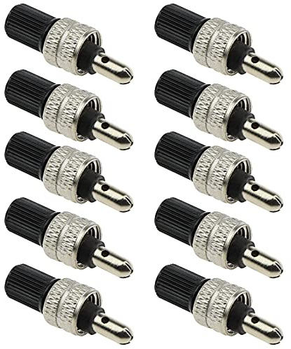 SING F LTD 10pcs Germany Type Bike Valve Core Set, Copper Silver, Compatible with Wood Dunlop Dutch Bike Tyre, Bicycle Parts, Accessories