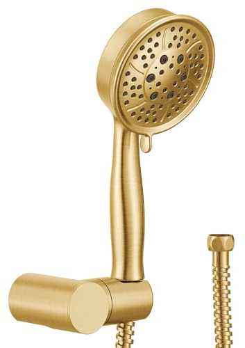 Moen 3636EPBG Acc-Core Four Function Eco-Performance Handheld Shower with Wall Bracket and 69-Inch Hose, Brushed Gold