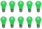 Aiwerttes 10er Pack 3W LED farbige Glühbirne E27 A50 Schraubkappe Grün Glühbirne für Hochzeit Halloween Weihnachtsfeier